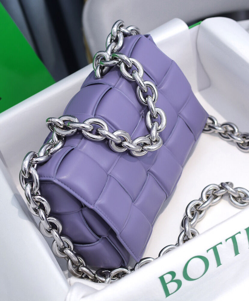 Bottega Veneta Chain Cassette Crossbody Bag Lambskin Purple